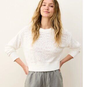 Marine Layer Seabreeze Crewneck Sweater - White - S